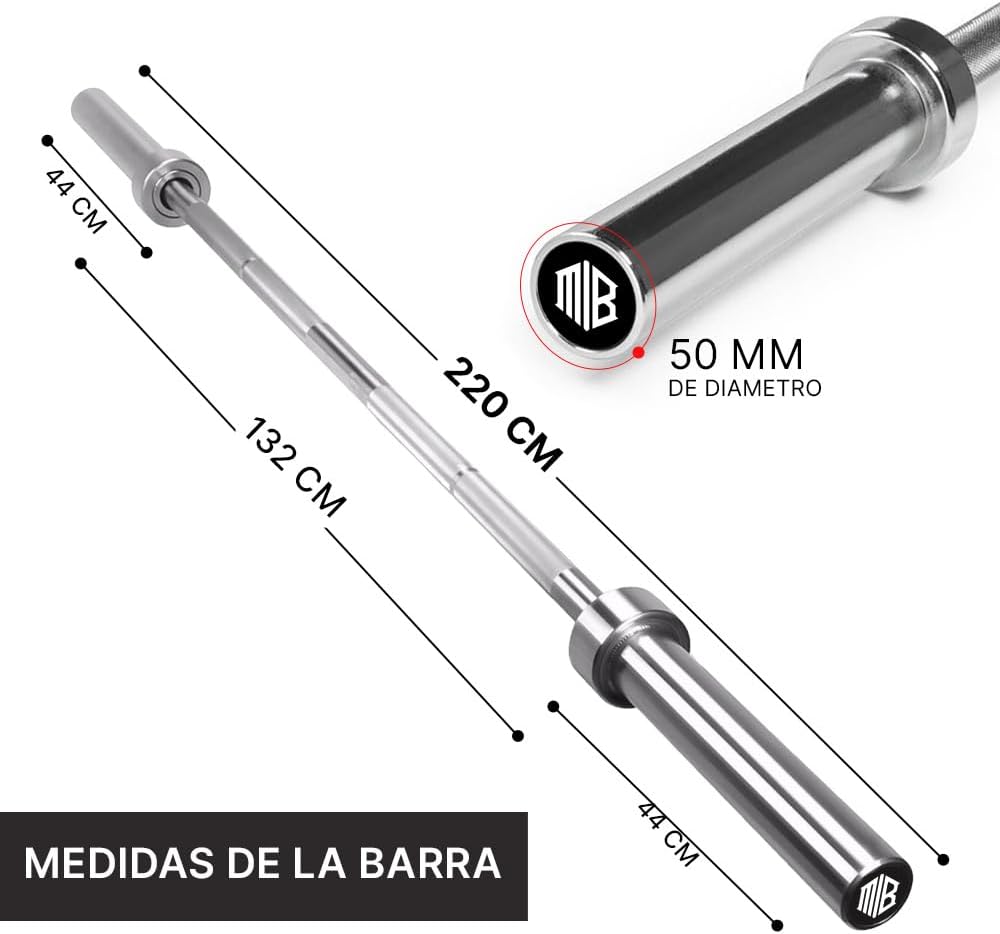 Barra Olímpica ManiBoom 220 cm 50MM RECTA – Maniboom