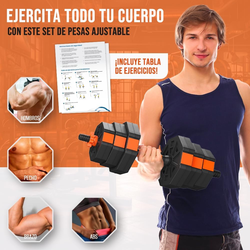 Kit de Entrenamiento Mancuernas Hexagonales Ajustables-Maniboom