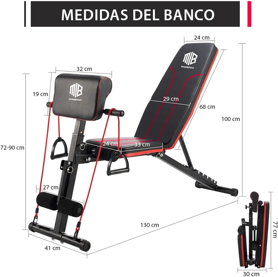 Banco Musculación PLEGABLE Multifuncional