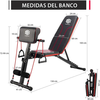 Banco Musculación PLEGABLE Multifuncional