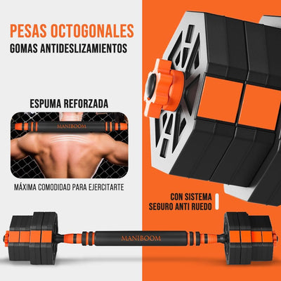 Kit de Entrenamiento Mancuernas Hexagonales Ajustables-Maniboom